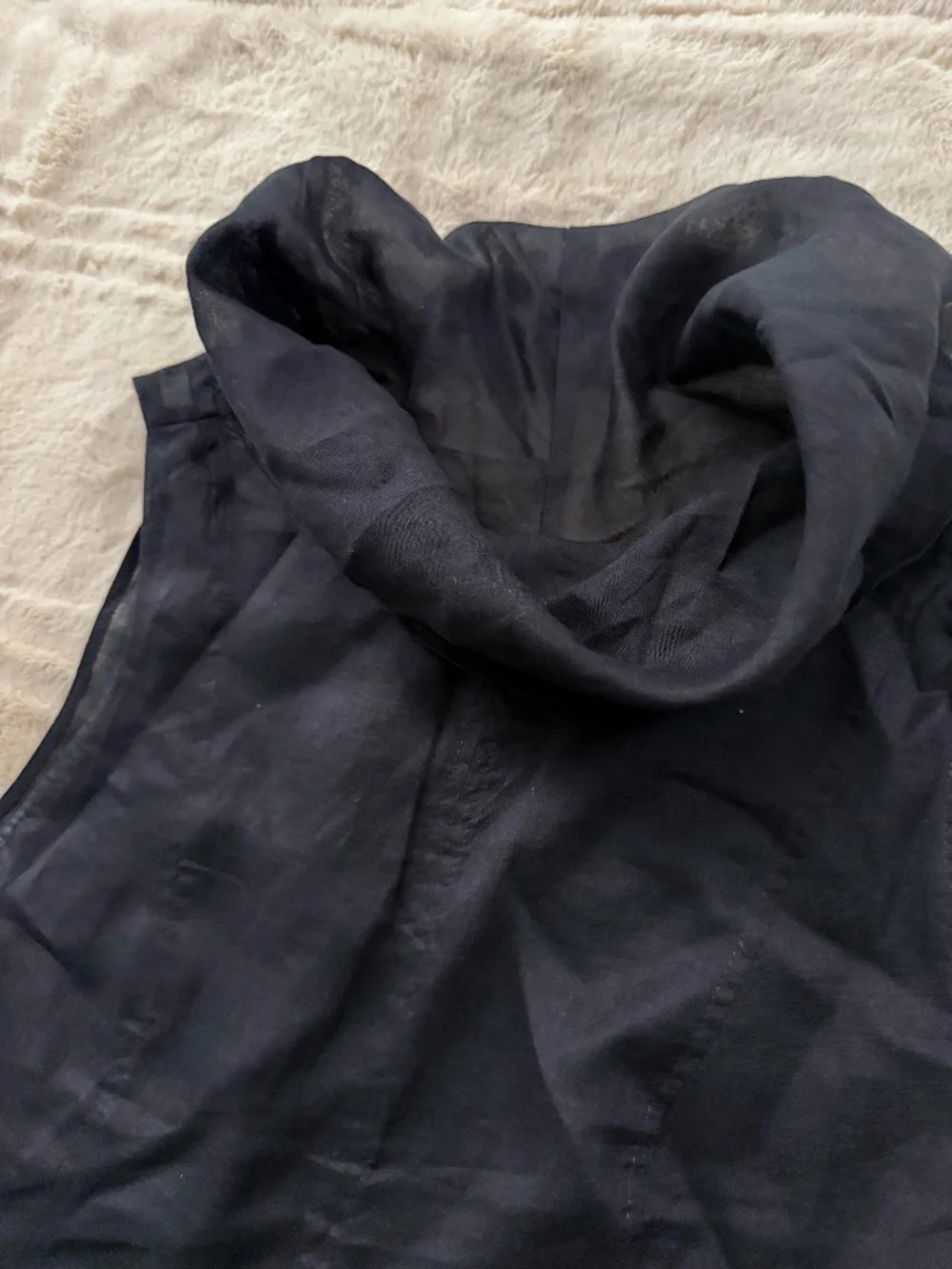 H&M Edition Black Cowl Neck Peplum Top Sleeveless Size M